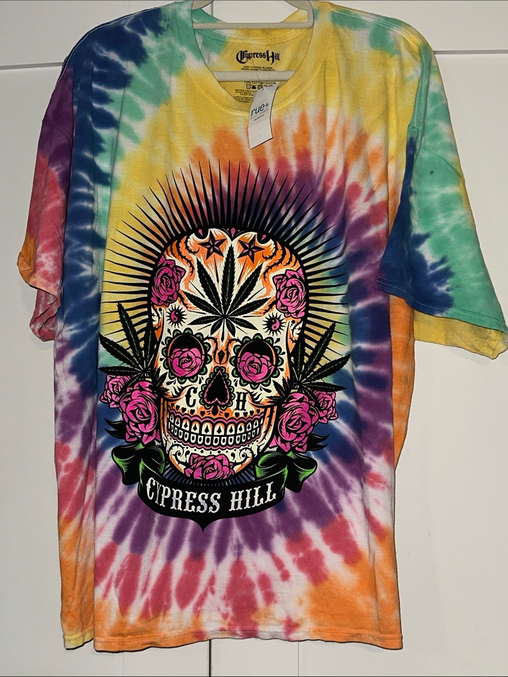 Cypress Hill Unisex Tie-Dye Skull Graphic Tee - Multicolor, Size: 3X, NWT
